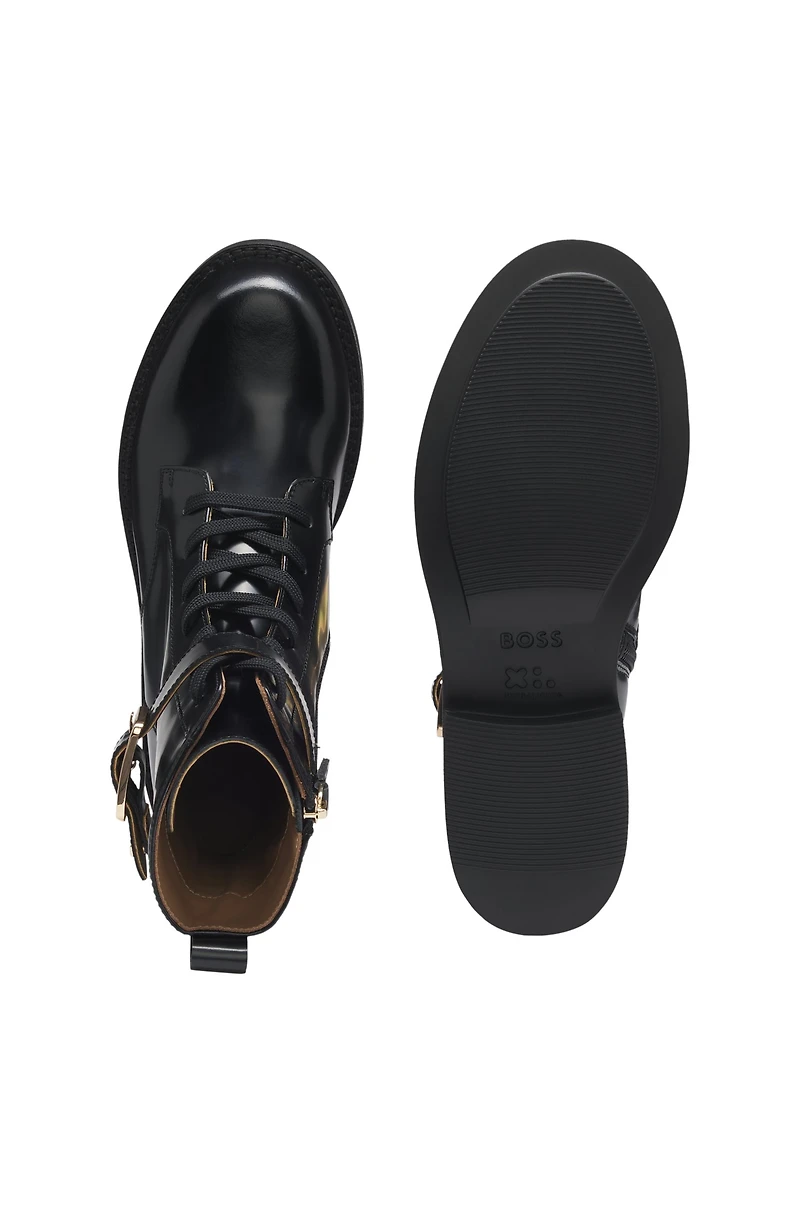 Buckle-detail boots leather