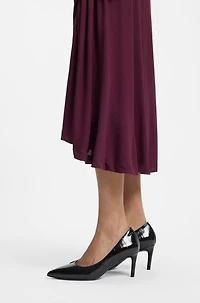 Textured-leather pumps with 7cm heel