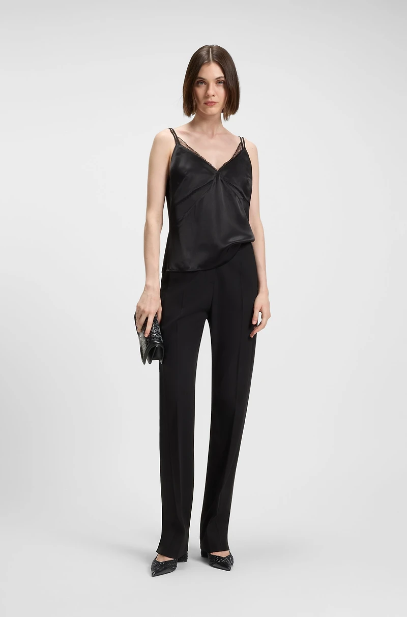 Rhinestone pumps satin with 7cm heel