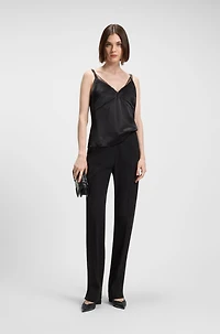 Rhinestone pumps satin with 7cm heel