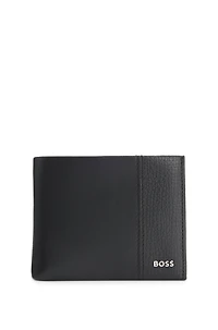 Logo-lettering wallet in leather