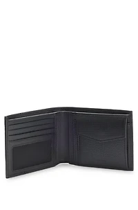Logo-lettering wallet in leather