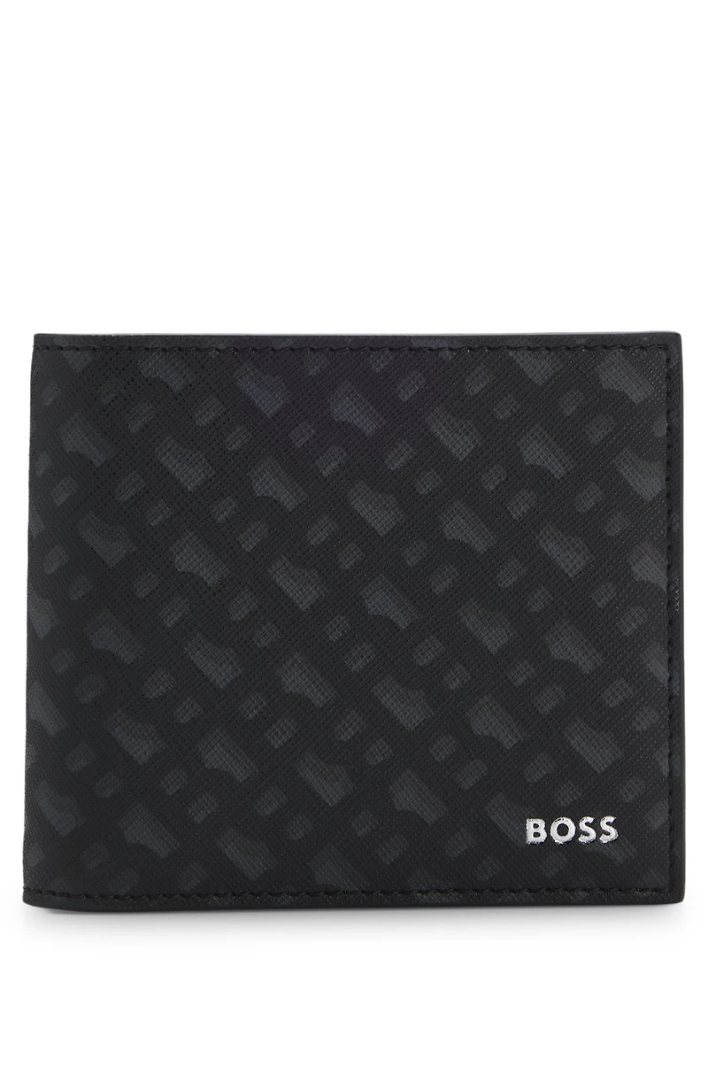 Monogram wallet with foil-embossed logo