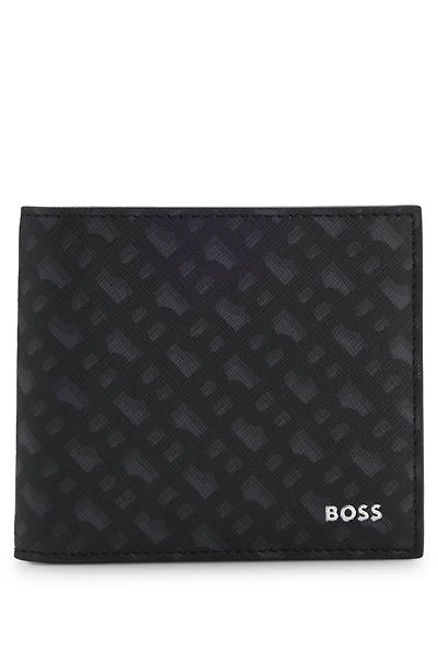 Monogram wallet with foil-embossed logo
