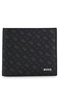 Monogram wallet with foil-embossed logo