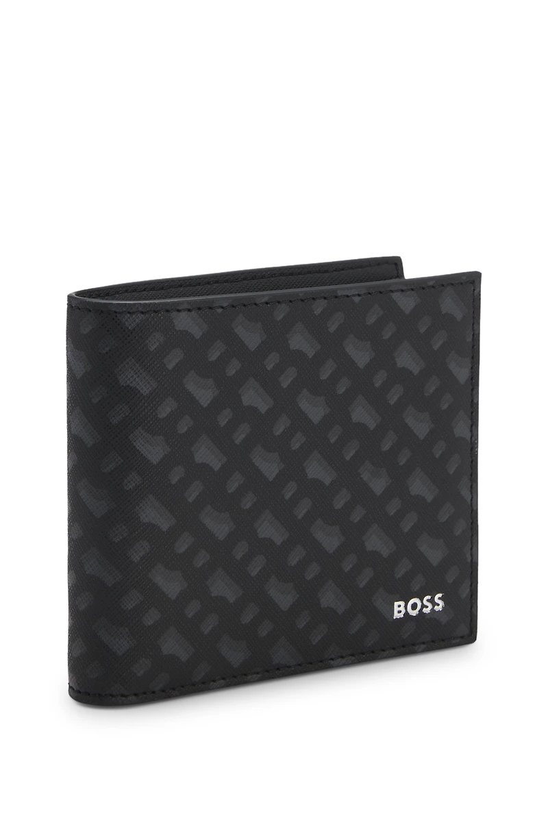 Monogram wallet with foil-embossed logo