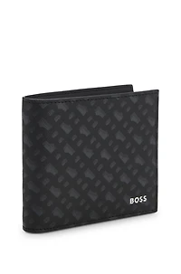 Monogram wallet with foil-embossed logo