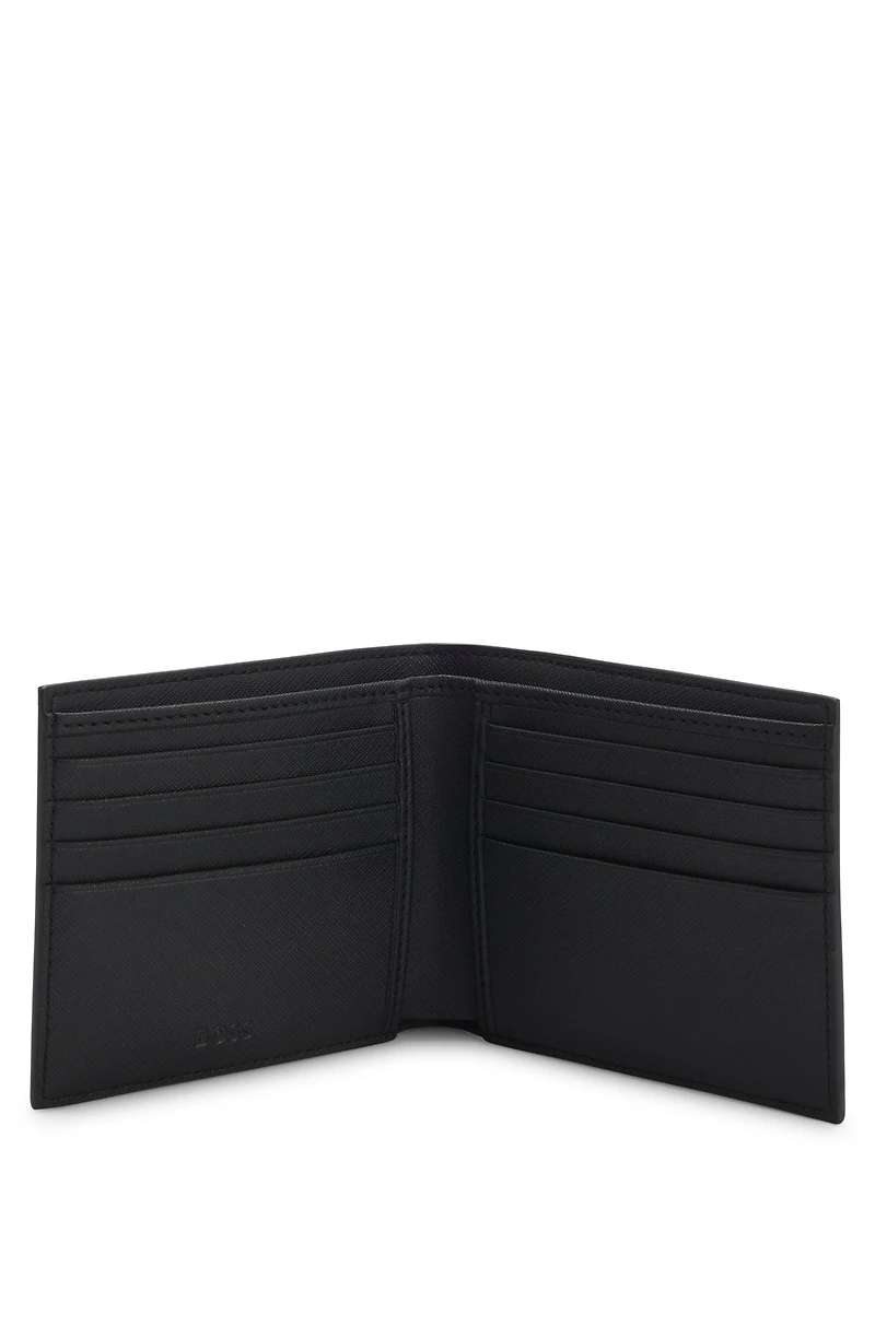 Monogram wallet with foil-embossed logo