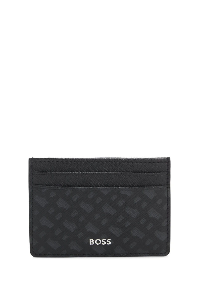 Monogram card holder with foil-embossed logo
