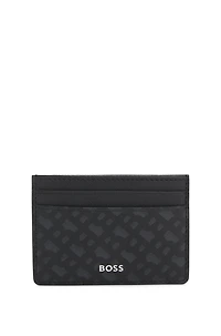 Monogram card holder with foil-embossed logo