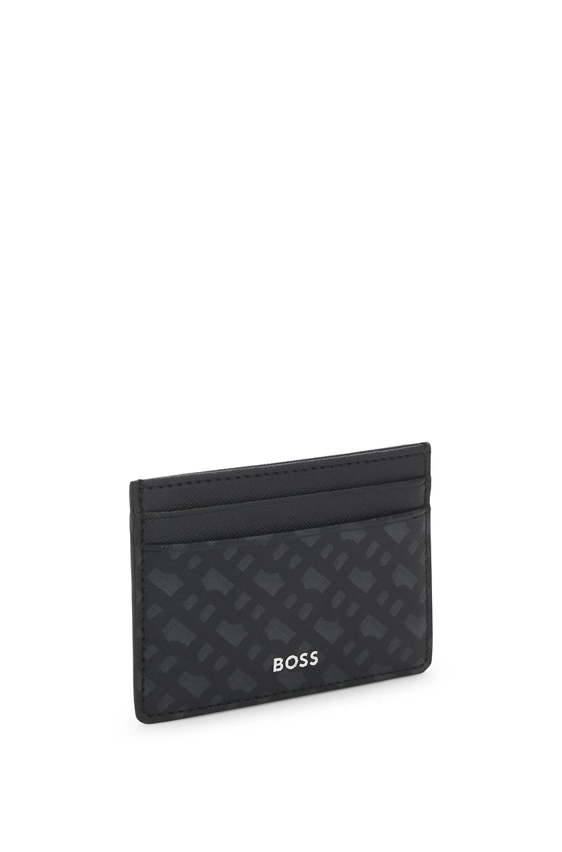 Monogram card holder with foil-embossed logo