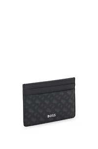 Monogram card holder with foil-embossed logo