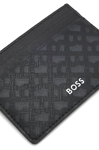 Monogram card holder with foil-embossed logo