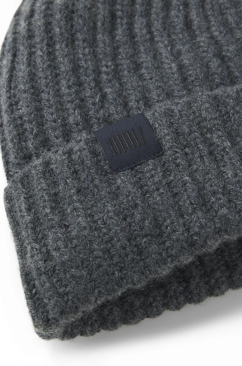 BECKHAM x BOSS beanie hat in virgin wool and cashmere