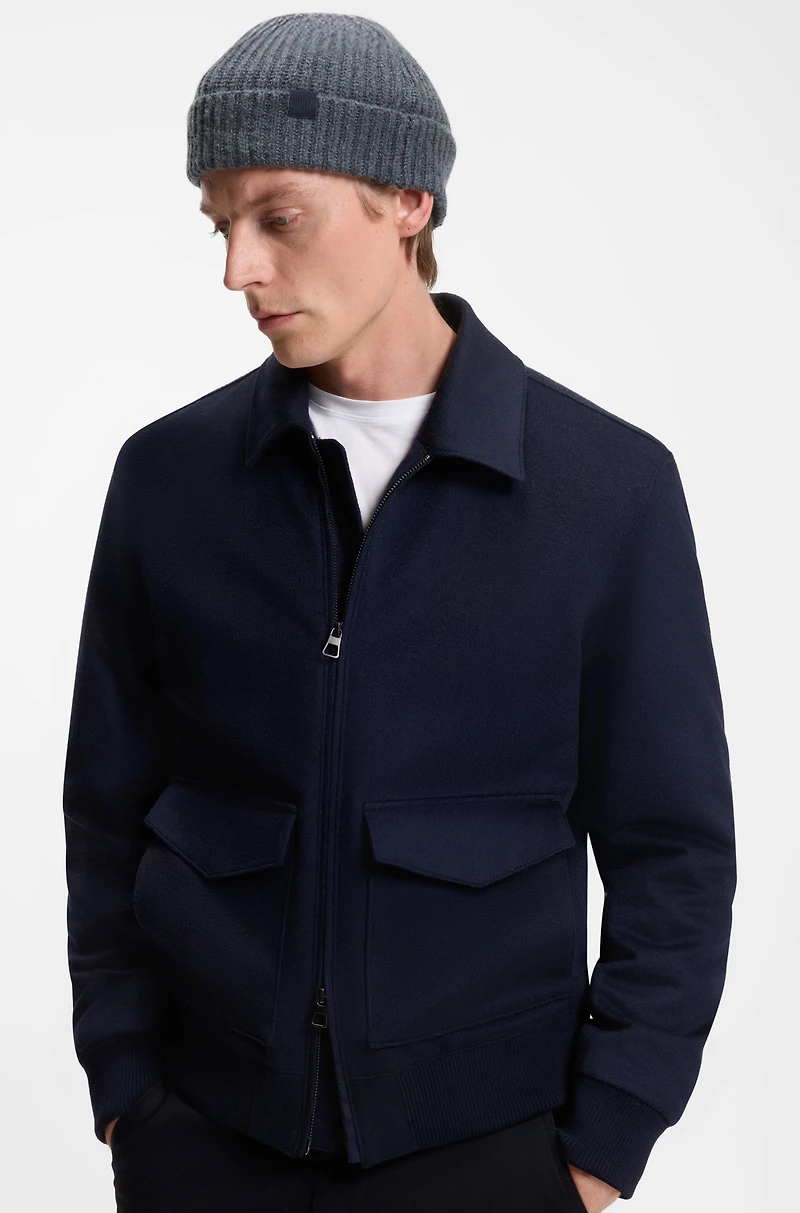 BECKHAM x BOSS beanie hat in virgin wool and cashmere