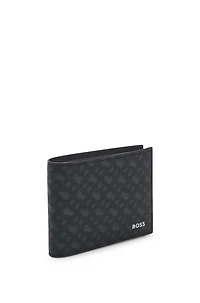 Monogram wallet with foil-embossed logo