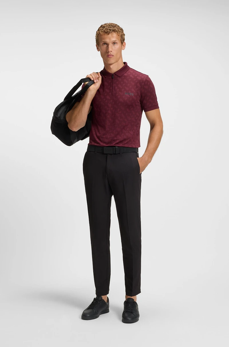 Embossed-logo trainers leather