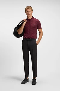 Embossed-logo trainers leather