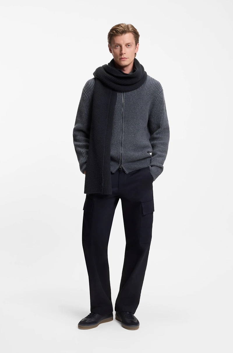 BECKHAM x BOSS scarf in virgin wool and cashmere