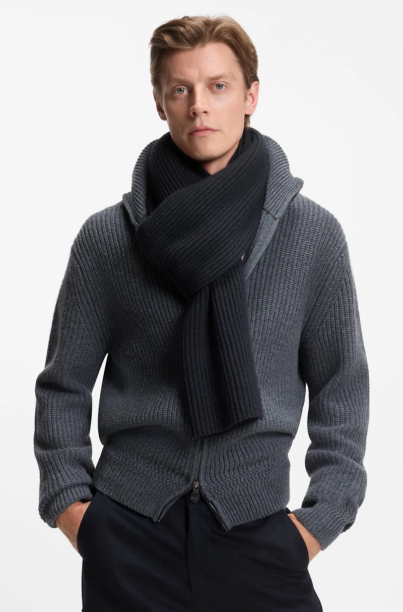 BECKHAM x BOSS scarf in virgin wool and cashmere