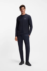 Leather-trim trainers with monogram jacquard