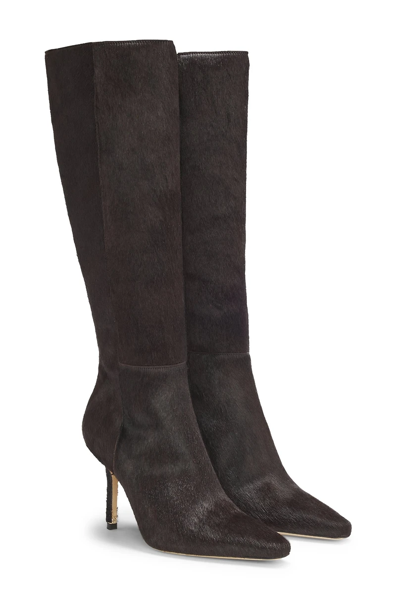 Knee boots pony-hair leather