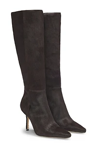 Knee boots pony-hair leather