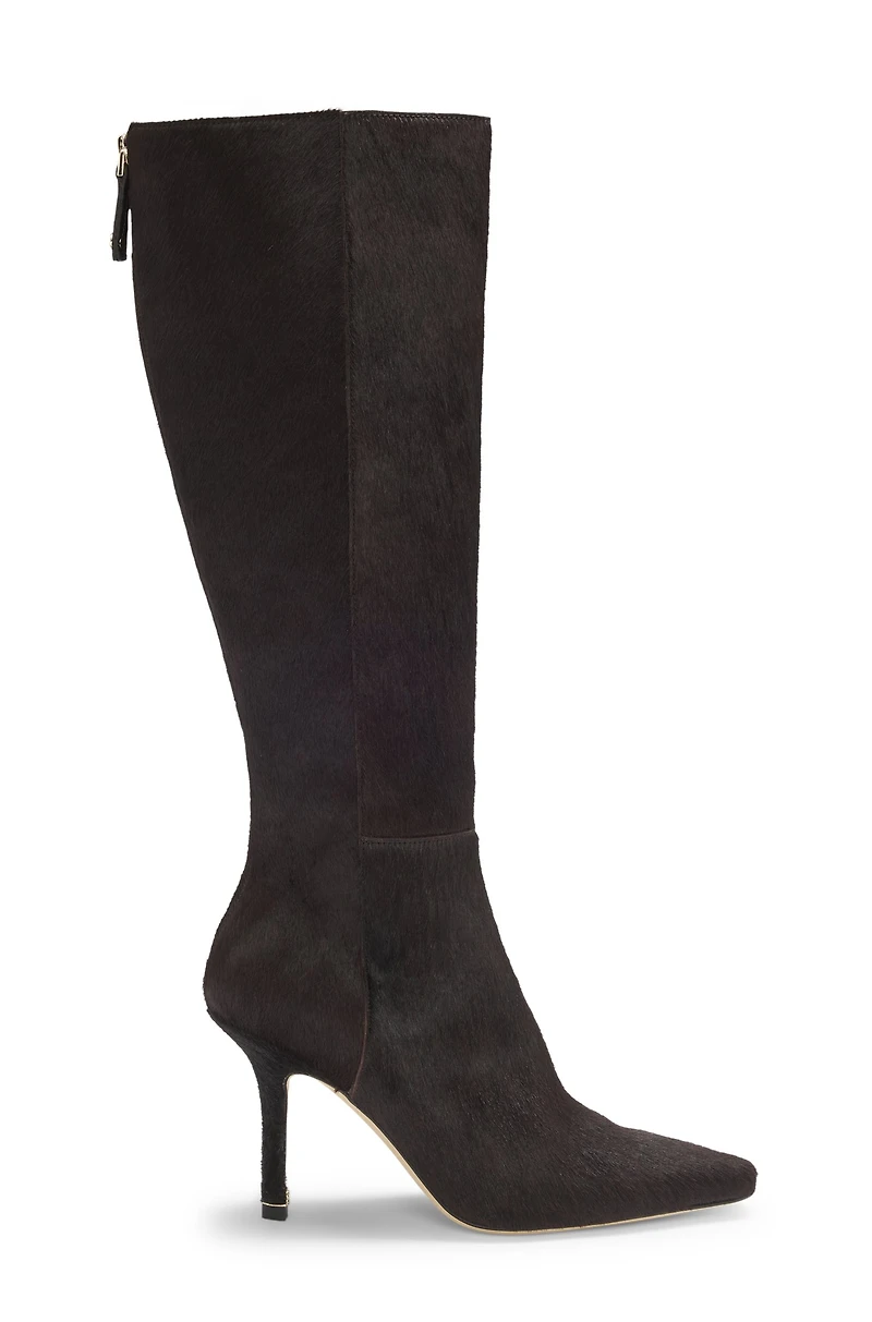Knee boots pony-hair leather