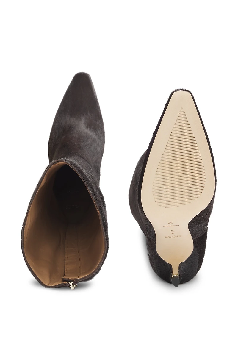 Knee boots pony-hair leather