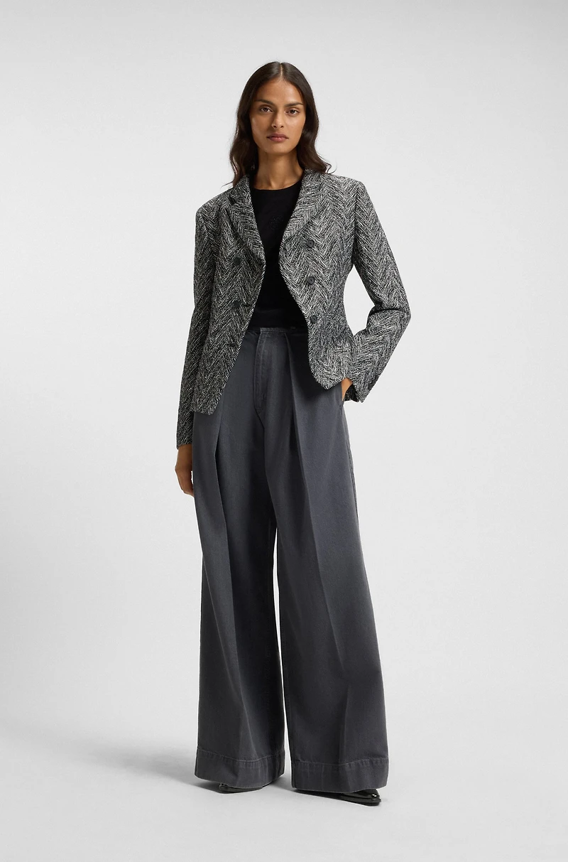 Strap-detail ballerina pumps polished leather