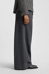 Strap-detail ballerina pumps polished leather