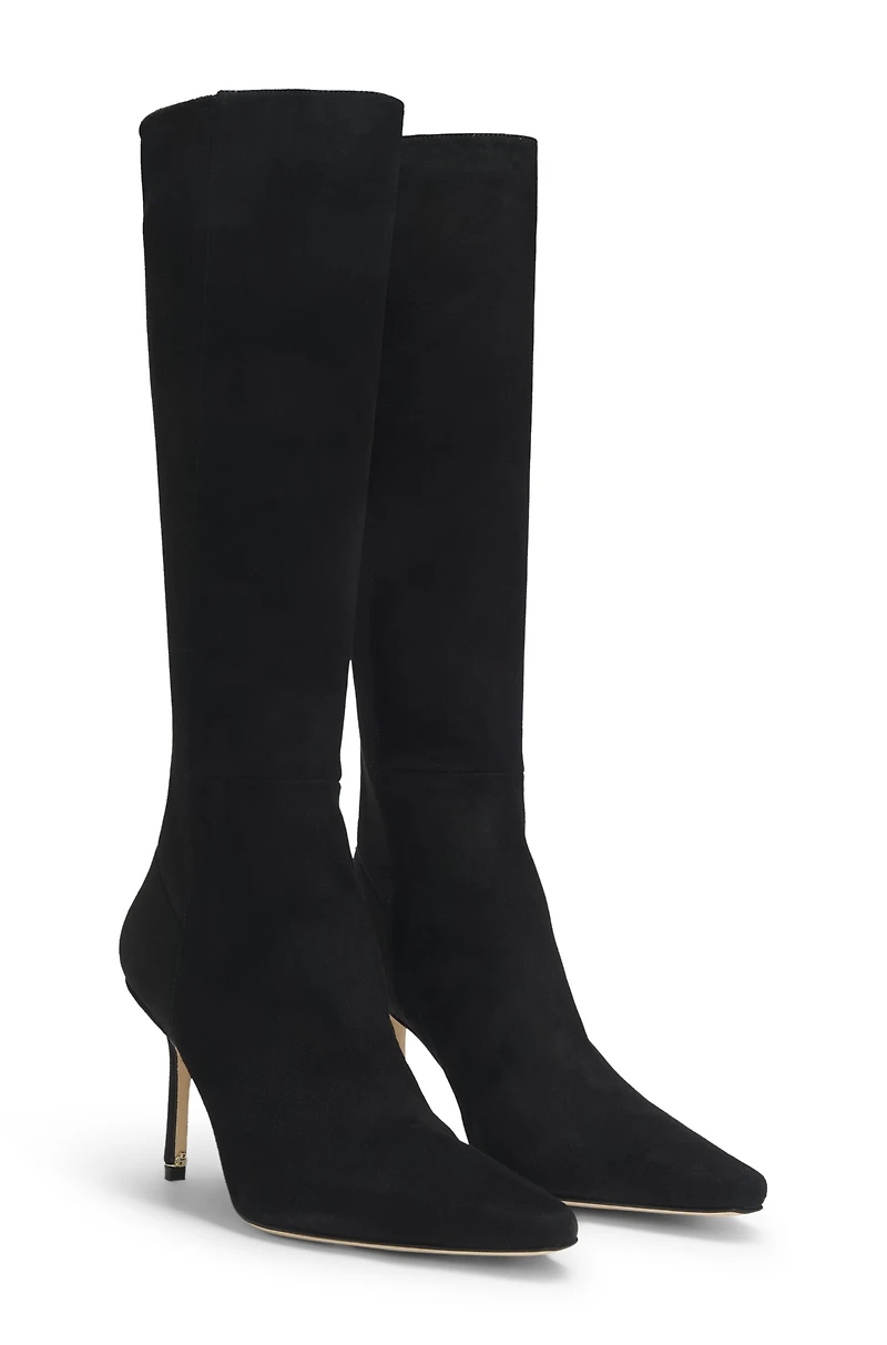 Knee boots leather and suede