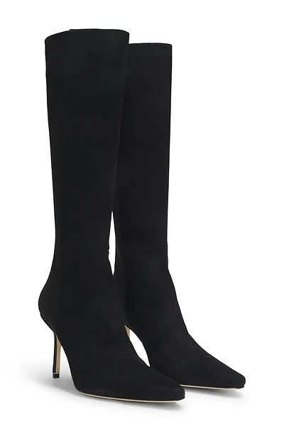 Knee boots leather and suede