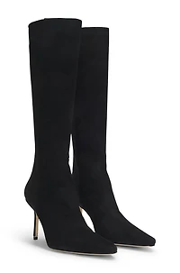 Knee boots leather and suede