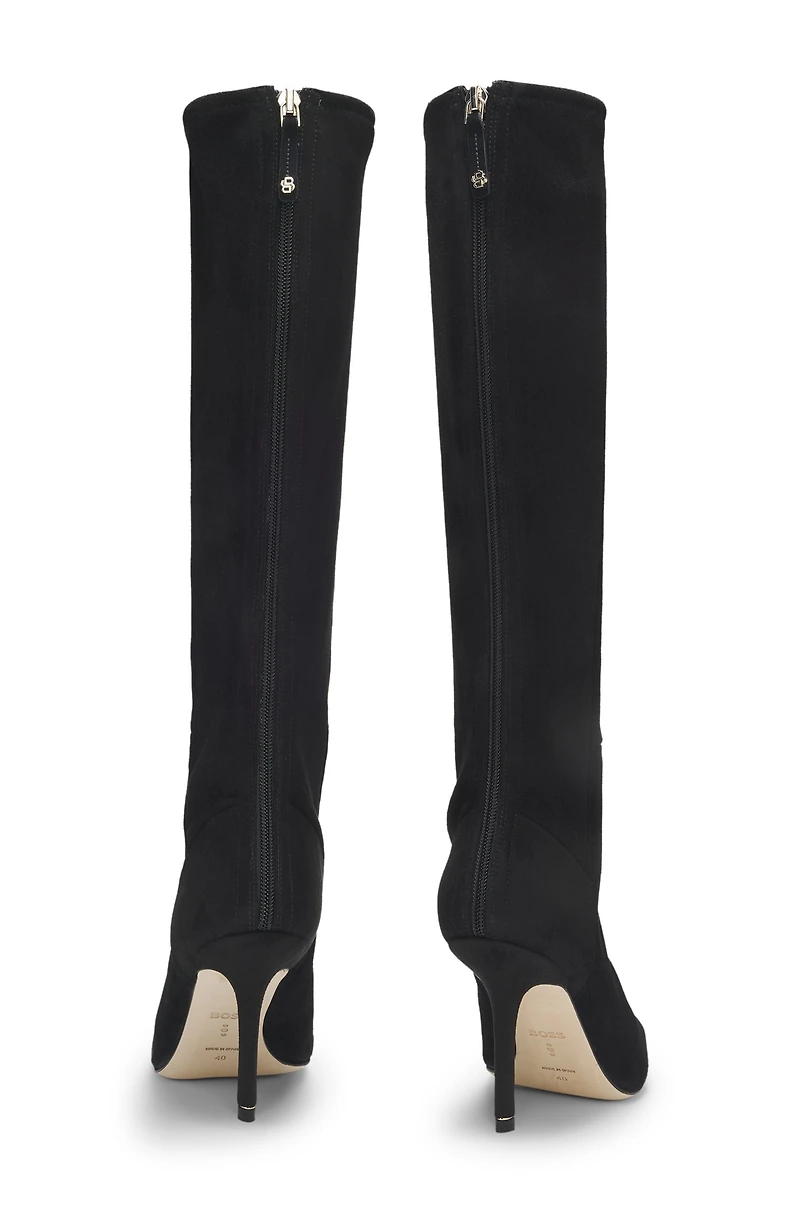 Knee boots leather and suede