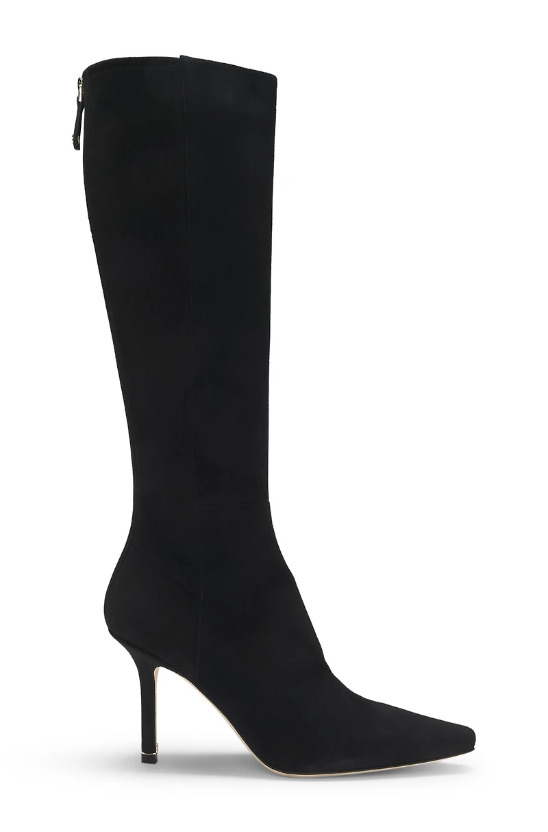Knee boots leather and suede