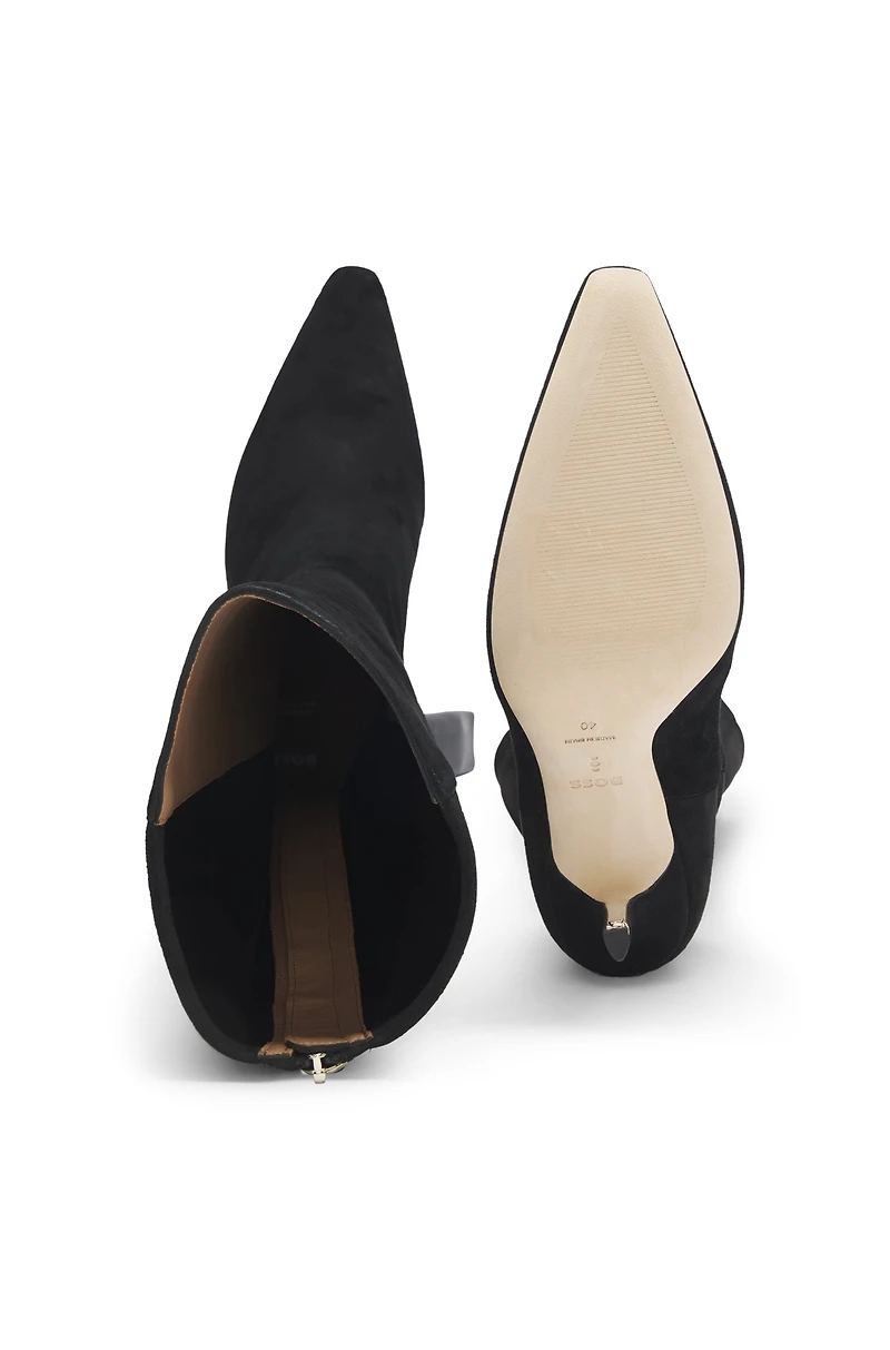 Knee boots leather and suede