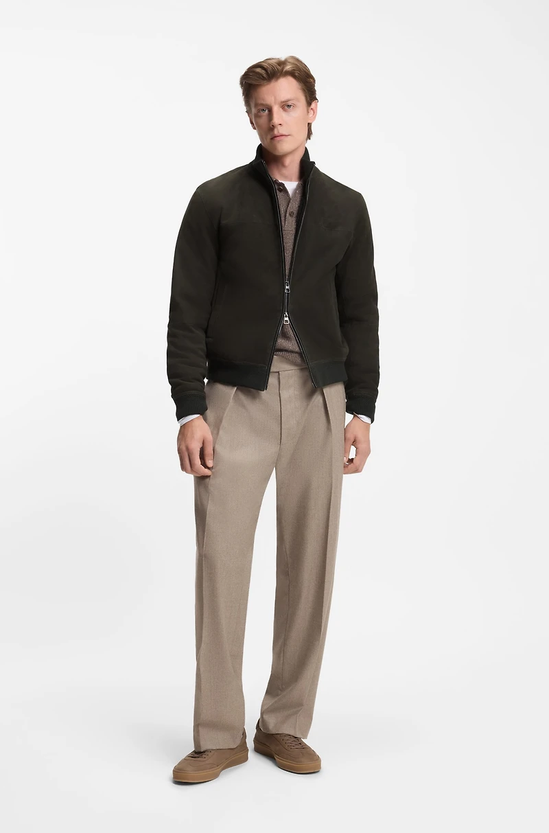 BECKHAM x BOSS fur jacket with two-way zip