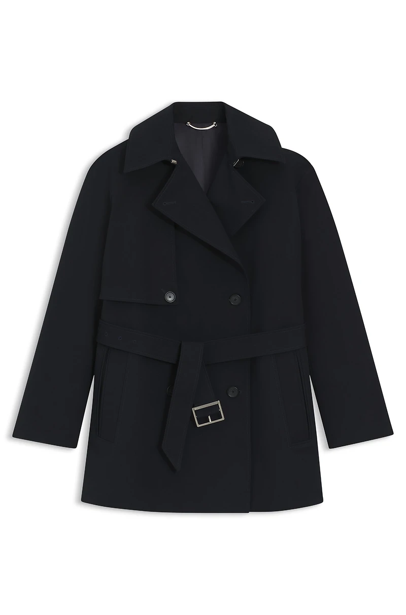 Belted trench coat cotton