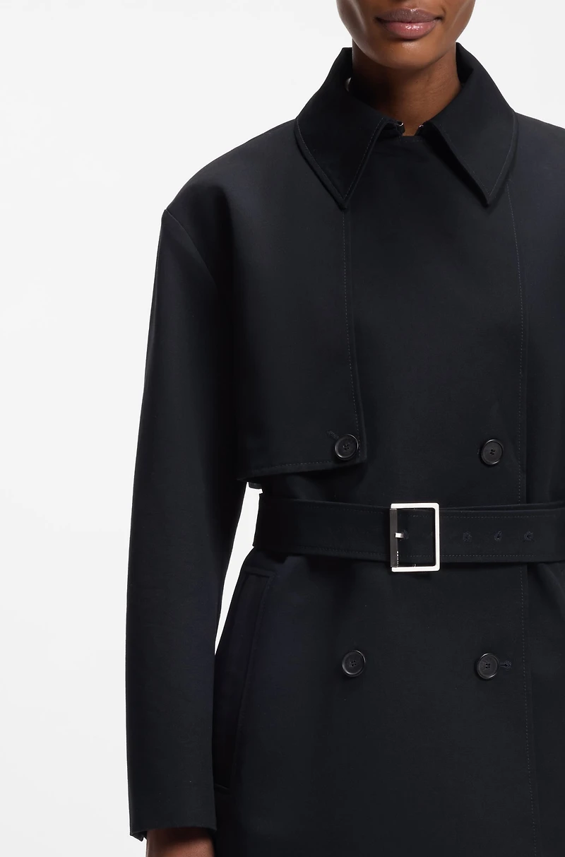 Belted trench coat cotton