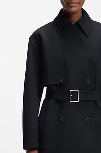 Belted trench coat cotton