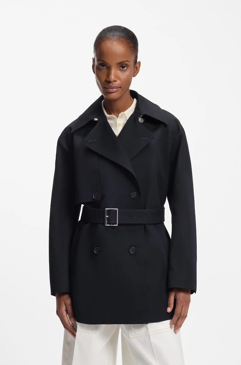 Belted trench coat cotton