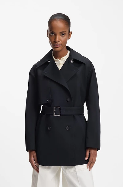Belted trench coat cotton