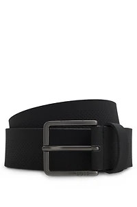 Perforated-pattern belt Italian leather