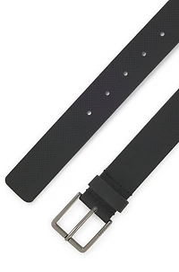 Perforated-pattern belt Italian leather