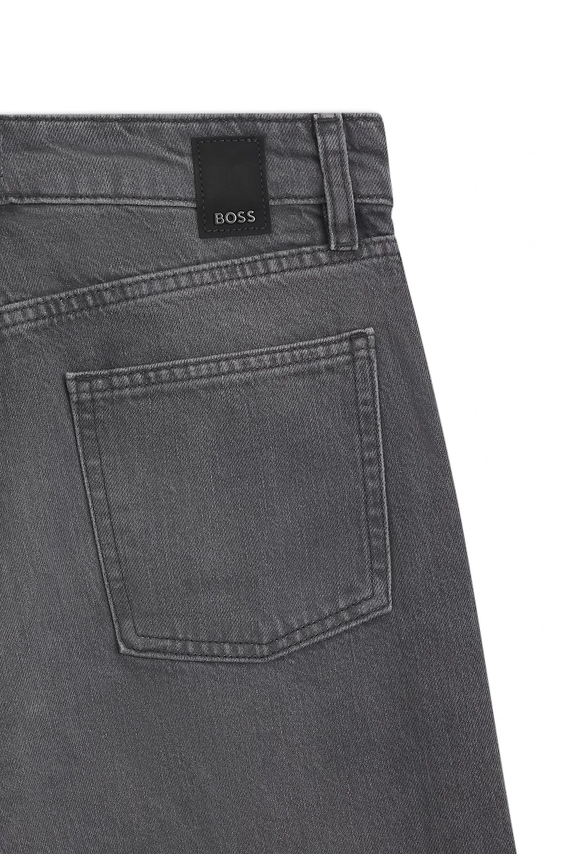 Grey boyfriend-fit jeans rigid denim