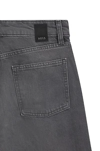 Grey boyfriend-fit jeans rigid denim