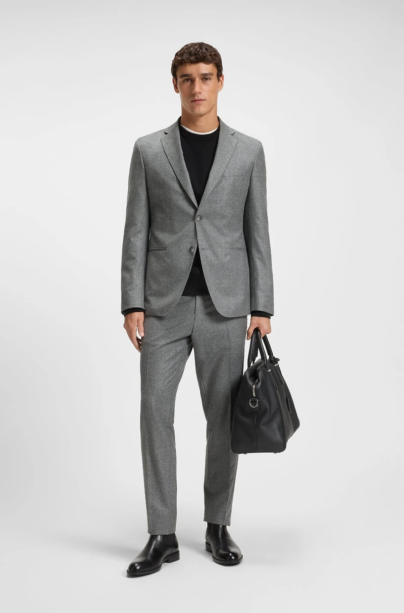 Micro-patterned slim-fit jacket virgin wool