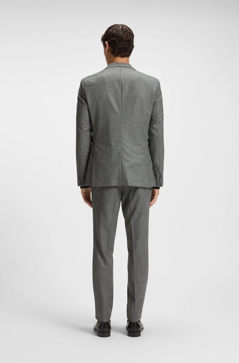Micro-patterned slim-fit jacket virgin wool