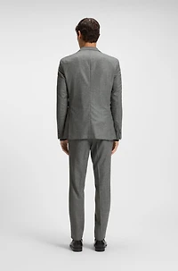 Micro-patterned slim-fit jacket virgin wool